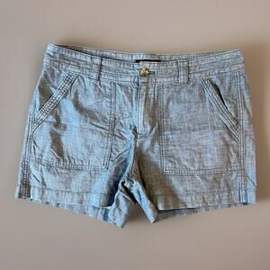 Banana Republic Chambray Shorts Womens 10 Blue Preppy Old Money Summer Chic